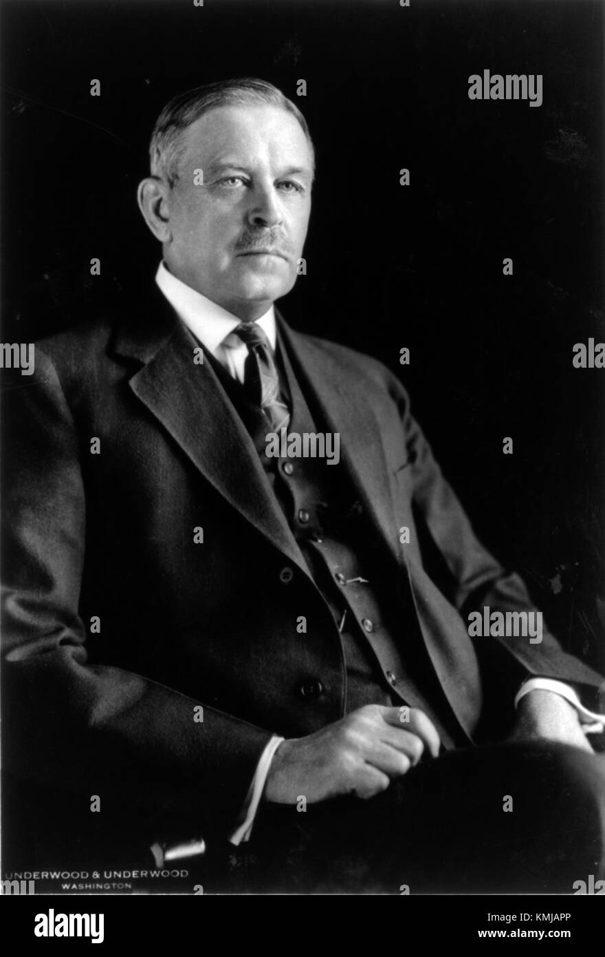 Hubert Work war ein prominenter amerikanischer Politiker und Mitglied des US-Kabinetts während des frühen 20. Jahrhunderts. Er ist bekannt für seine Beiträge zur politischen Landschaft. Stockfoto