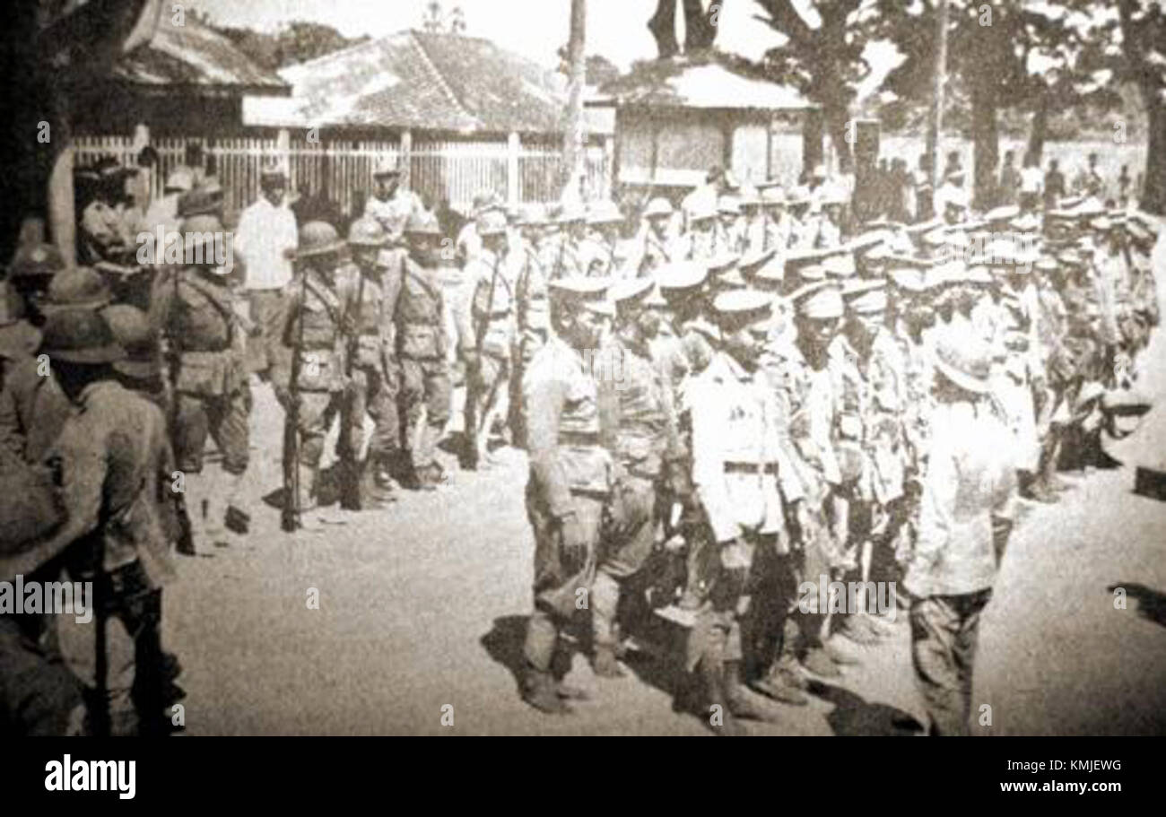 Die Boworadet-Rebellion, ein bewaffneter Aufstand in Thailand, sah in einer Periode politischer Instabilität militärische Truppen mit Regierungstruppen zusammenstoßen. Stockfoto