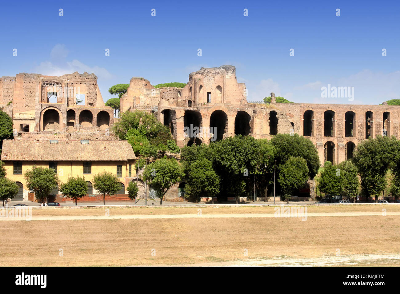 Ruinen von Palatine Hill Palace in Rom, Italien (Circus Maximus) Stockfoto