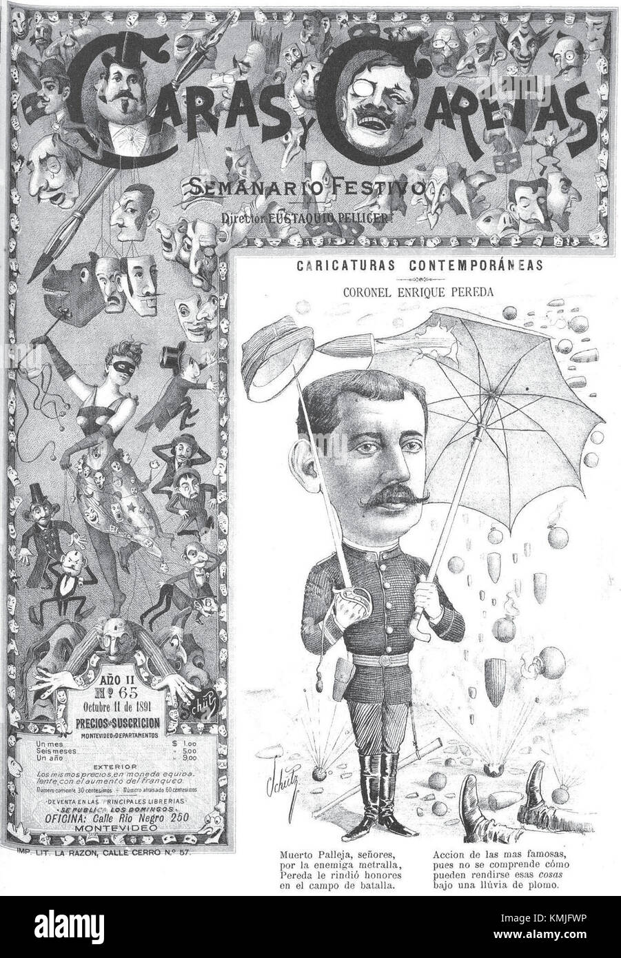 Portada Caras y Caretas n65. 11-10-1891 Stockfoto