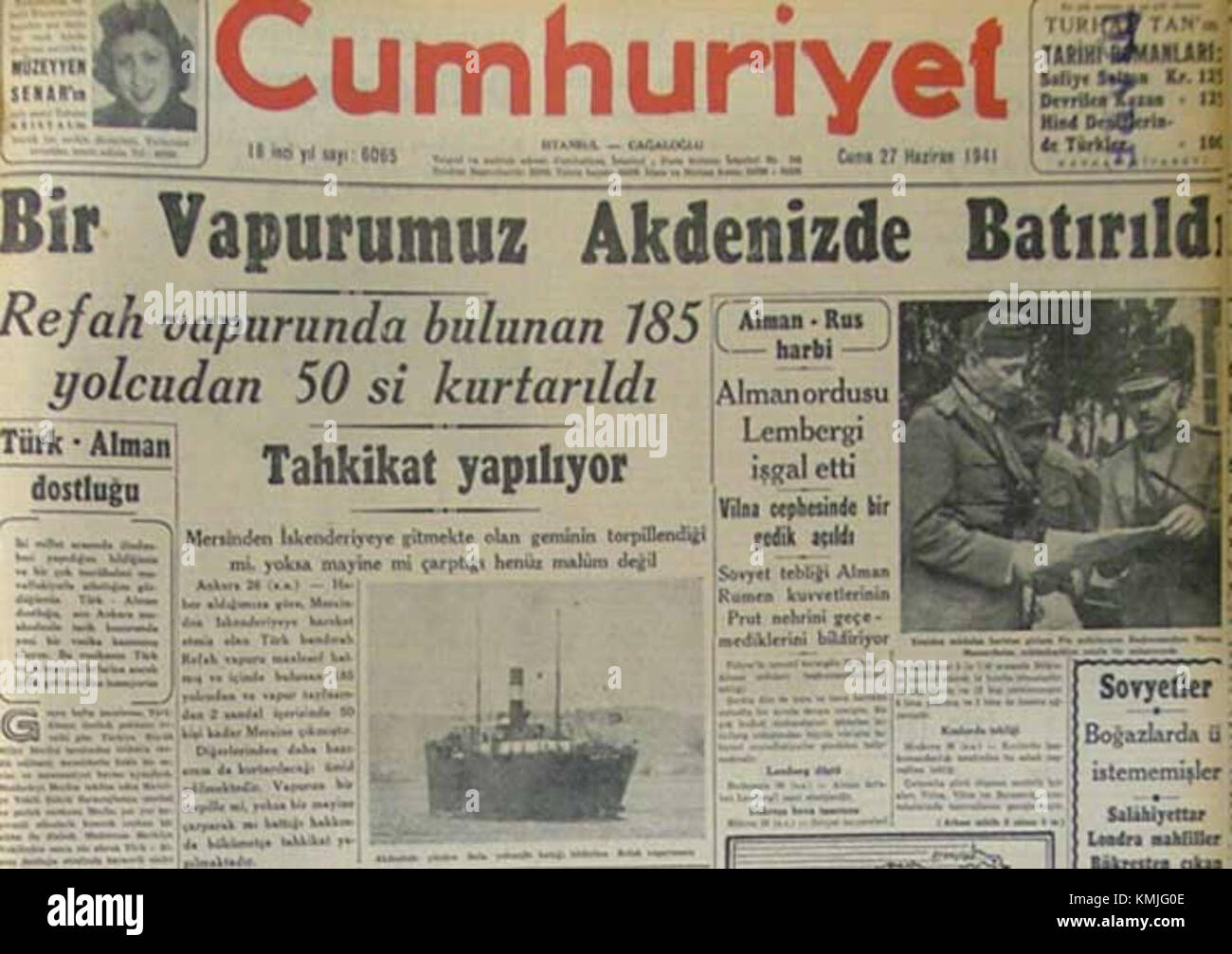 Die "Refah-Tragödie" bezieht sich wahrscheinlich auf ein bedeutendes Ereignis in der türkischen Geschichte, an dem die Refah-Partei während der Cumhuriyet-Zeit beteiligt war. Es wäre ein weiterer Kontext über die spezifische Tragödie oder das Ereignis erforderlich. Stockfoto