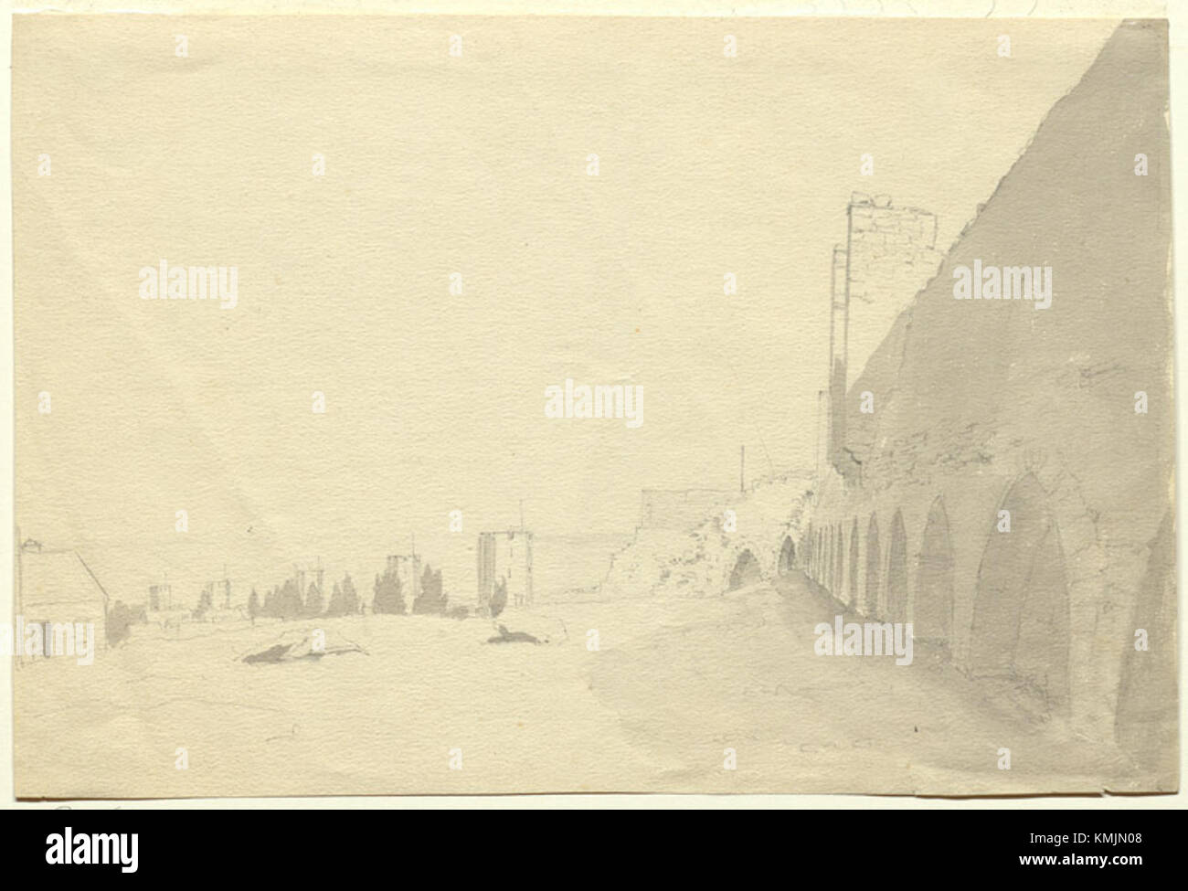 Die Ringmur ist eine mittelalterliche Stadtmauer in Visby, Schweden. Sie ist eine der am besten erhaltenen mittelalterlichen Mauern in Europa und dient als bedeutendes historisches und kulturelles Wahrzeichen. Stockfoto