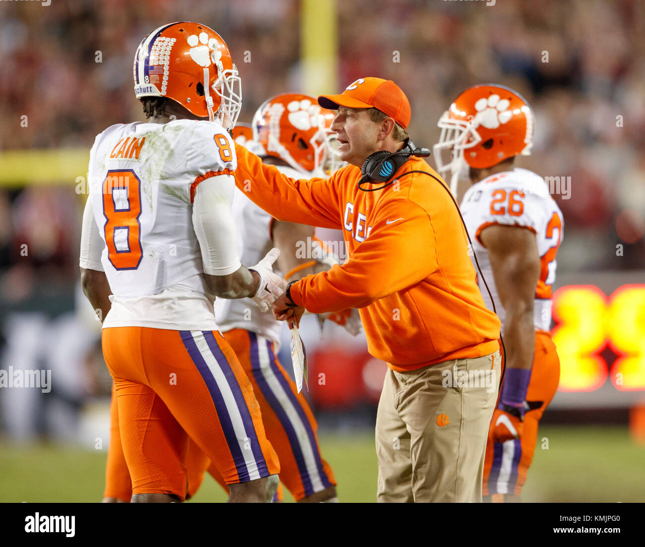 Januar 9, 2017: Clemson Tiger Head Coach Dabo Swinney während der 2017 College Football Endspiel nationalen Meisterschaftspiel gegen Alabama bei Raymond Stockfoto