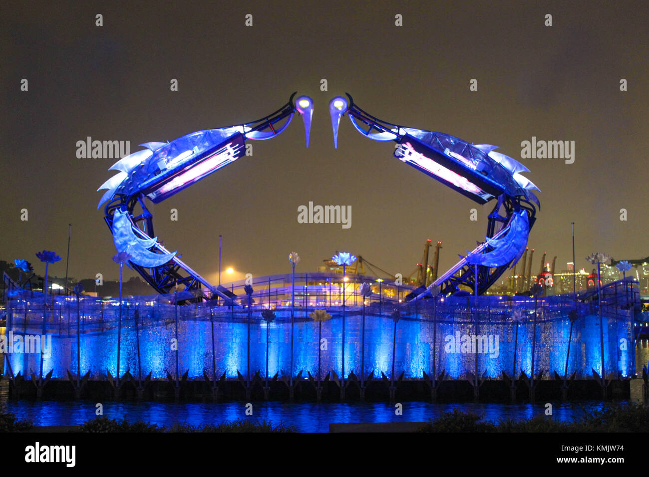 "Kran Tanz' Licht und Wasser zeigen auf der Insel Sentosa, Singapur Stockfoto