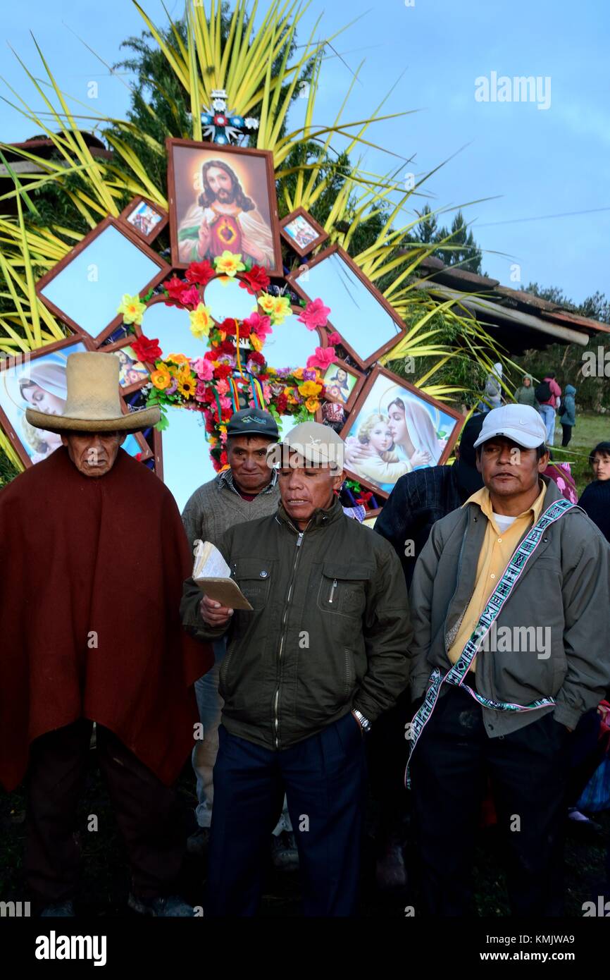 LAS CRUCES de PORCON BAJO - Palmsonntag in Cajamarca. Abteilung von Cajamarca PERU Stockfoto