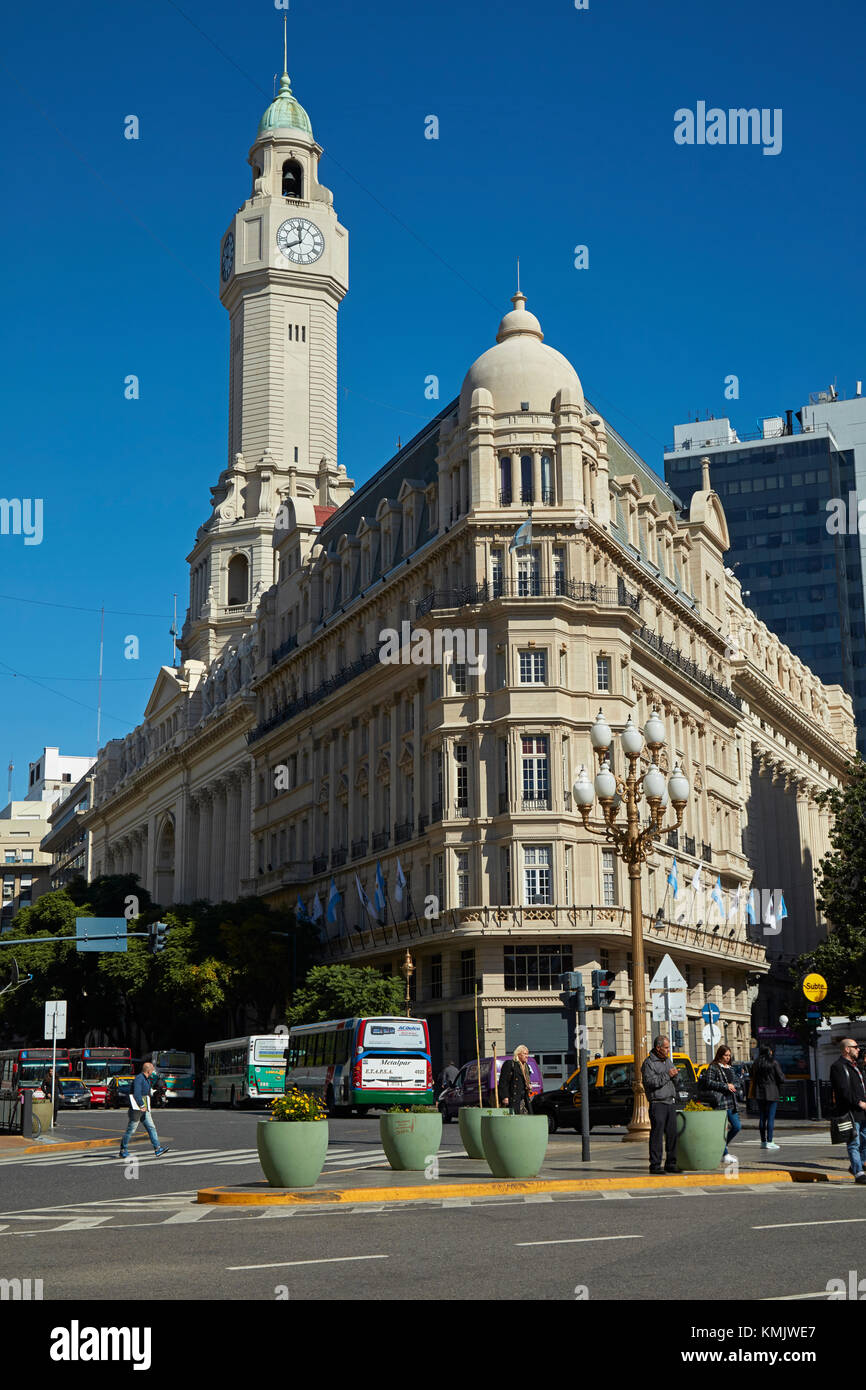 Uhrturm auf legislatura de la Ciudad (Stadt Legislative Building), Plaza de Mayo in Buenos Aires, Argentinien, Südamerika Stockfoto