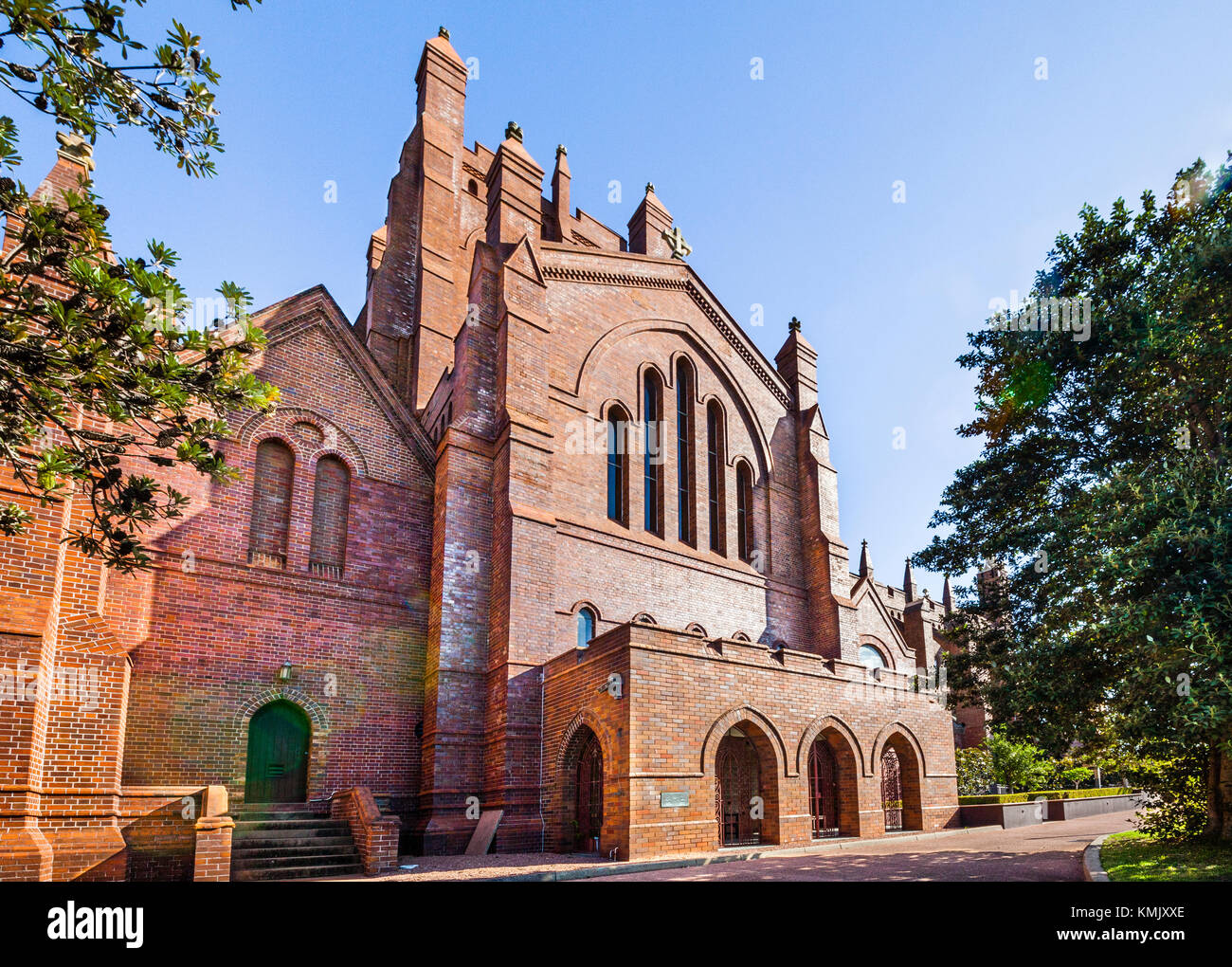 Australien, New South Wales, Newcastle, Blick auf den Neugotischen Stil Christ Church Cathedral (oder Kathedrale Kirche Christ König) Stockfoto