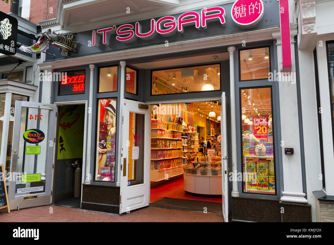 Die Es ugar Candy Store in Washington DC, USA. Stockfoto