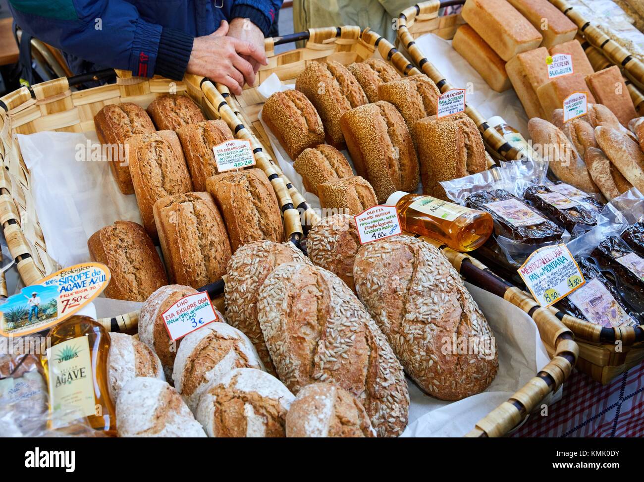 Hausgemachtes Brot, ordizia Markt, Weihnachtsmarkt, Ordizia, Gipuzkoa, Baskenland, Spanien, Europa Stockfoto