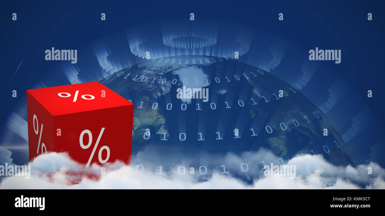 Vektor Symbol der Prozentsatz Symbol gegen Low Angle View der Wolken gegen Sky Stockfoto