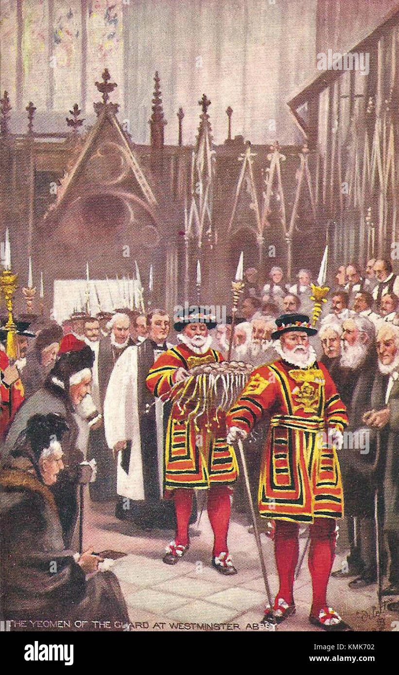 Westminster Abbey in London ist eine historische Kirche, die für ihre gotische Architektur und Bedeutung in der britischen Geschichte bekannt ist. Hier finden königliche Krönungen, Hochzeiten und Beerdigungen statt, und es gibt zahlreiche bemerkenswerte Denkmäler. Stockfoto