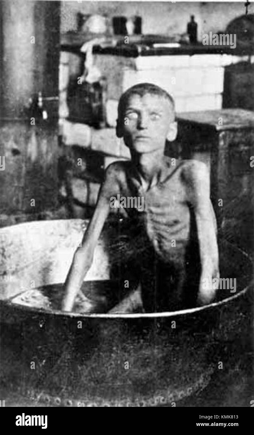 Ein Foto, das ein hungerndes Kind während der Hungersnot von 1921-22 in der Ukraine, einer der verheerendsten Zeiten in der ukrainischen Geschichte, festnimmt. Diese Hungersnot war das Ergebnis politischer und ökologischer Faktoren und hinterließ weit verbreitetes Leid und Verlust von Menschenleben. Stockfoto