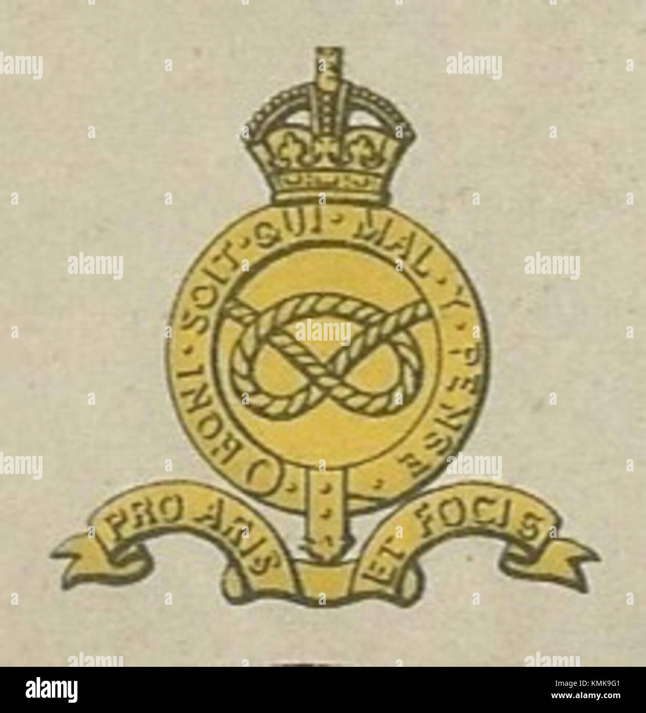 Das Staffordshire Yeomanry-Abzeichen ist ein historisches Symbol für das britische Territorialarmeeregiment, das für seine Rolle in den Weltkriegen und sein historisches militärisches Erbe bekannt ist. Stockfoto
