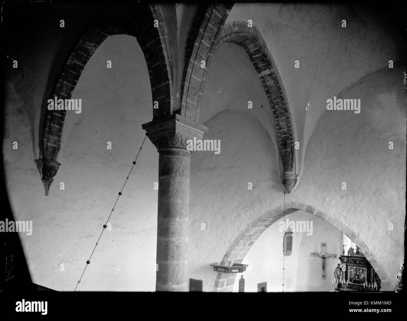 Foto der Stenkumla-Kirche (Stenkumla kyrka) in Schweden, dokumentiert durch das schwedische Nationaldenkmalamt. Stockfoto