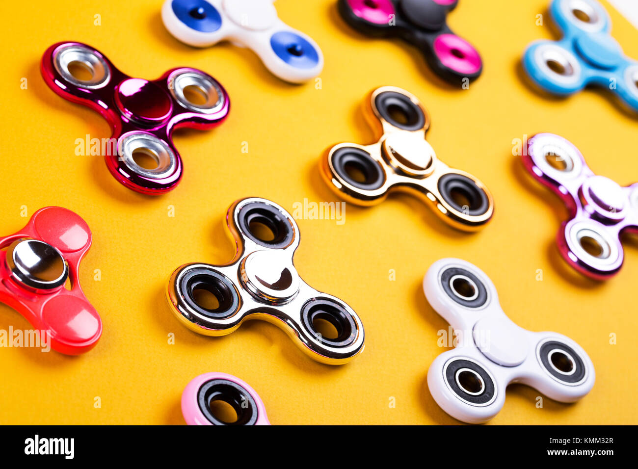 Satz von Bunt zappeln Spinner Stockfoto