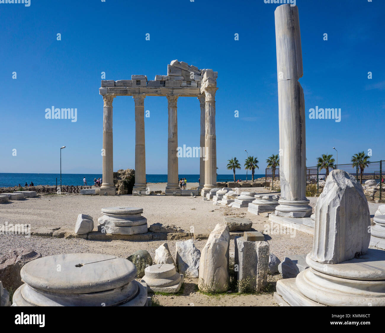 Tempel des Apollon, Reste der alten Seite, Weltkulturerbe der UNESCO, Manavgat, Türkische Riviera, Türkei Stockfoto