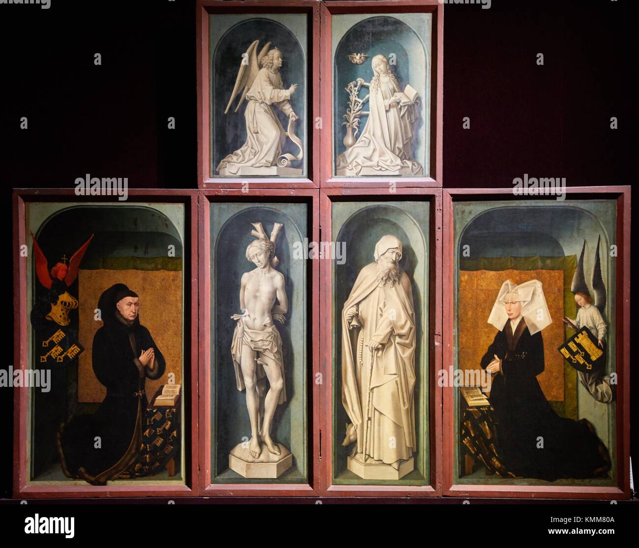 Das Polyptychon von das letzte Gericht, Rogier van der Weyden, Hôtel-Dieu, Hospices de Beaune, Beaune, Côte d'Or, Burgund, Bourgogne, Stockfoto