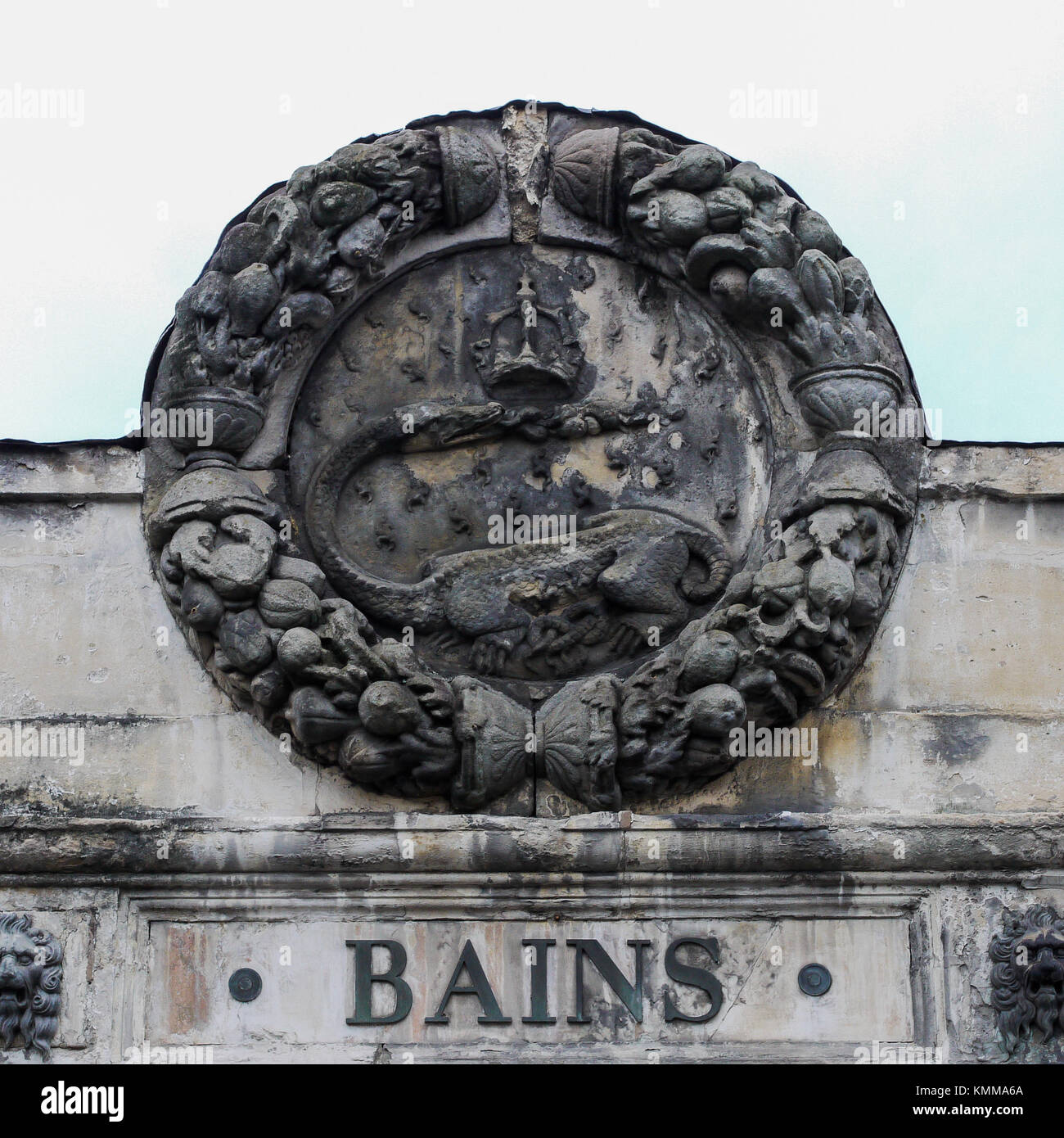 Die Salamander badet, aus König Francois 1er Herrschaft, in Fontainebleau, Frankreich Stockfoto