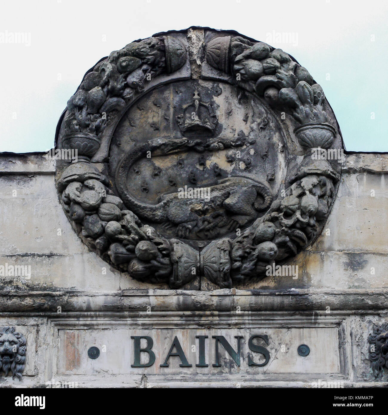 Die Salamander badet, aus König Francois 1er Herrschaft, in Fontainebleau, Frankreich Stockfoto