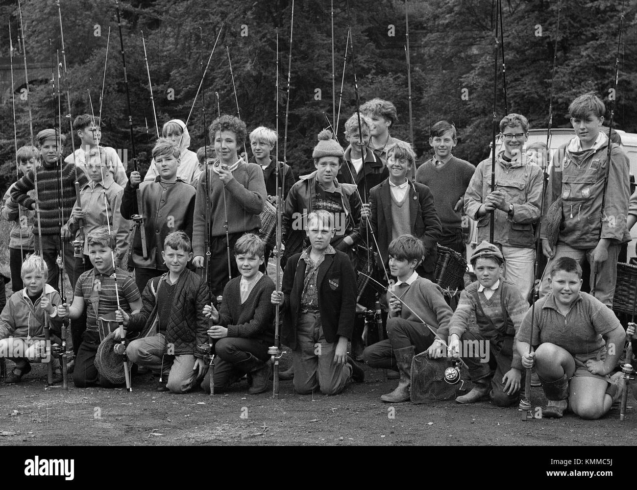 Junior Angler club Angeln Tag 1960s Stockfoto