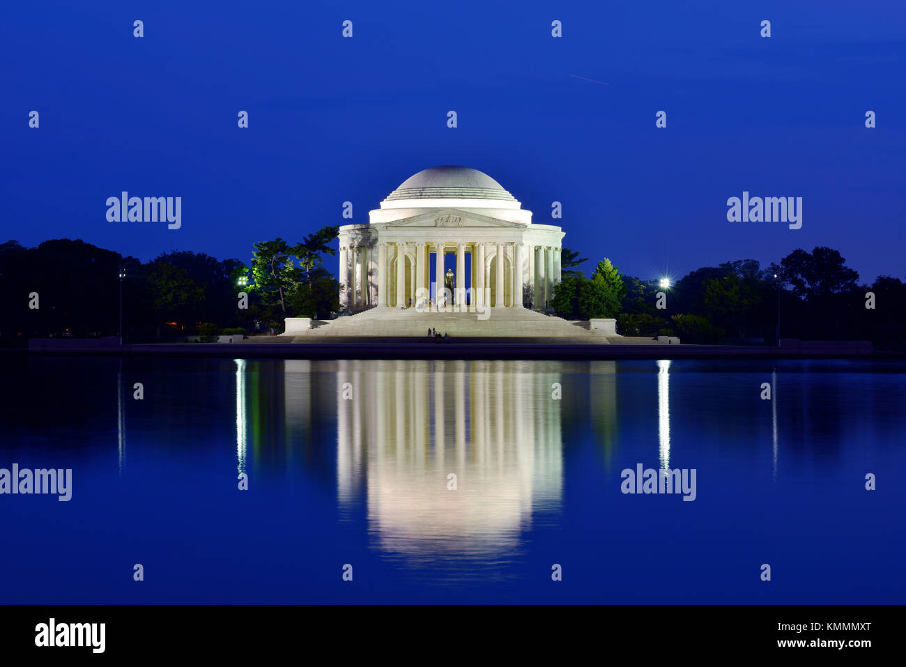 Thomas Jefferson Memorial bei Nacht in Washington DC, USA Stockfoto