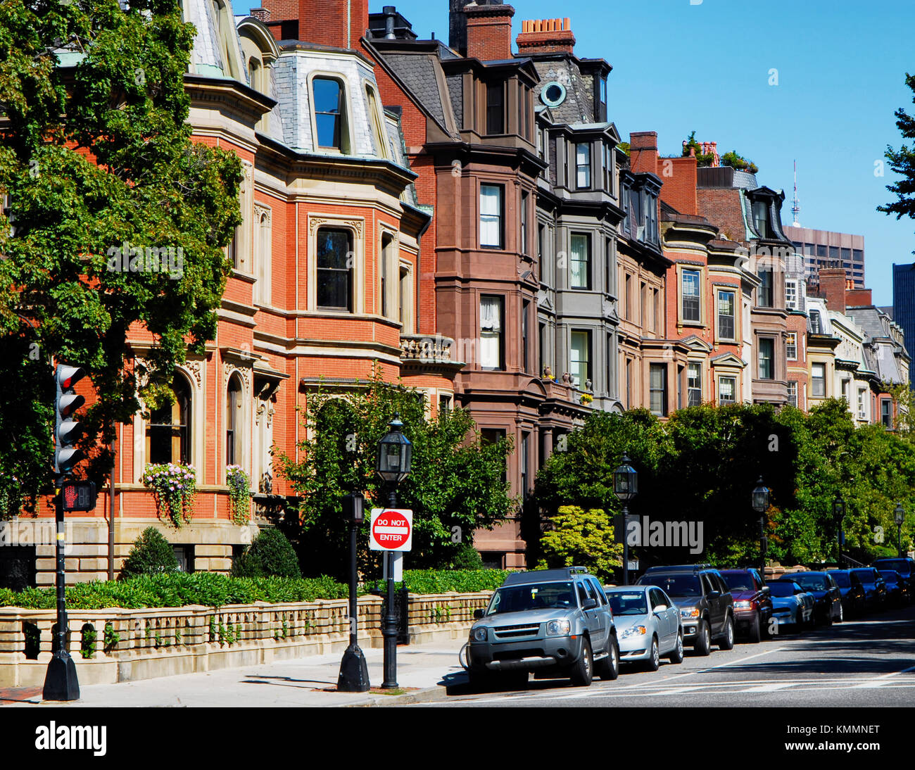 Brownstones Back Bay, Boston Stockfoto