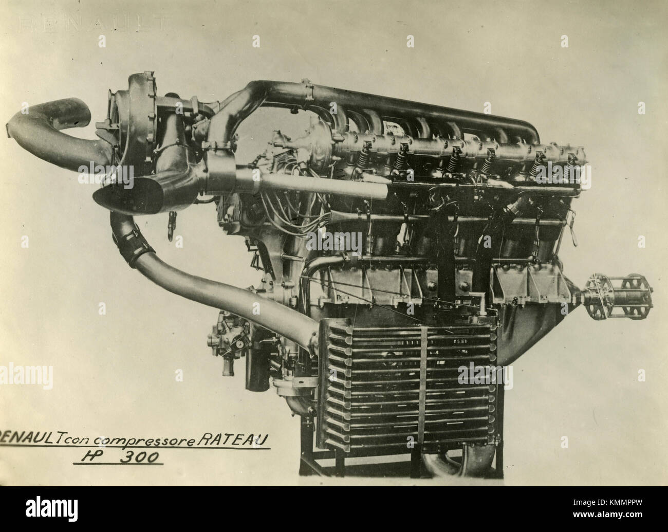 Aircraft Engine Renault Turbo Rateau HP 300, Frankreich 1920 Stockfoto