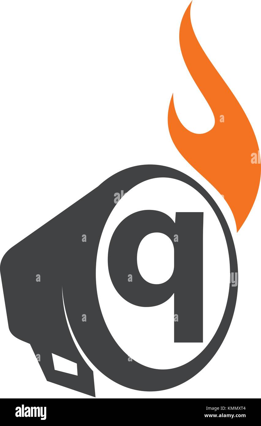 Stimme der Freiheit Buchstabe q Stock Vektor
