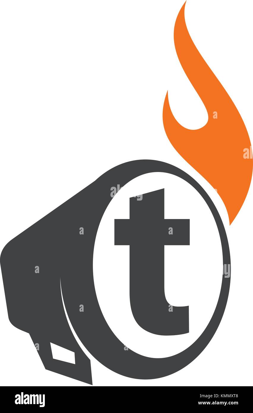 Stimme der Freiheit Buchstabe t Stock Vektor