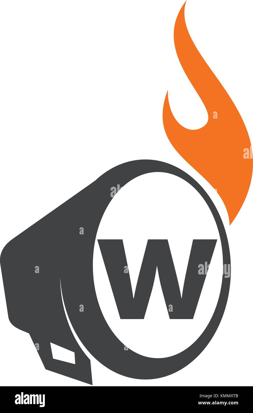 Stimme der Freiheit Buchstabe w Stock Vektor