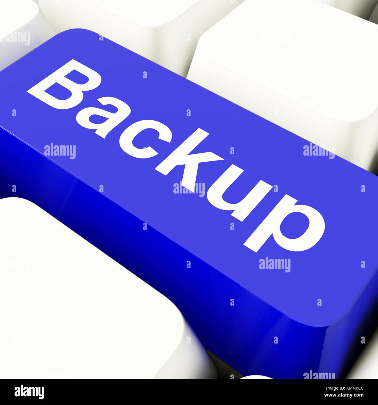 Backup computer Taste in blau für Archivierung und Speicherung von Daten Stockfoto