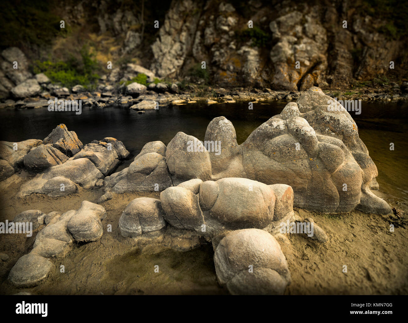 Stuning River Rocks Stockfoto
