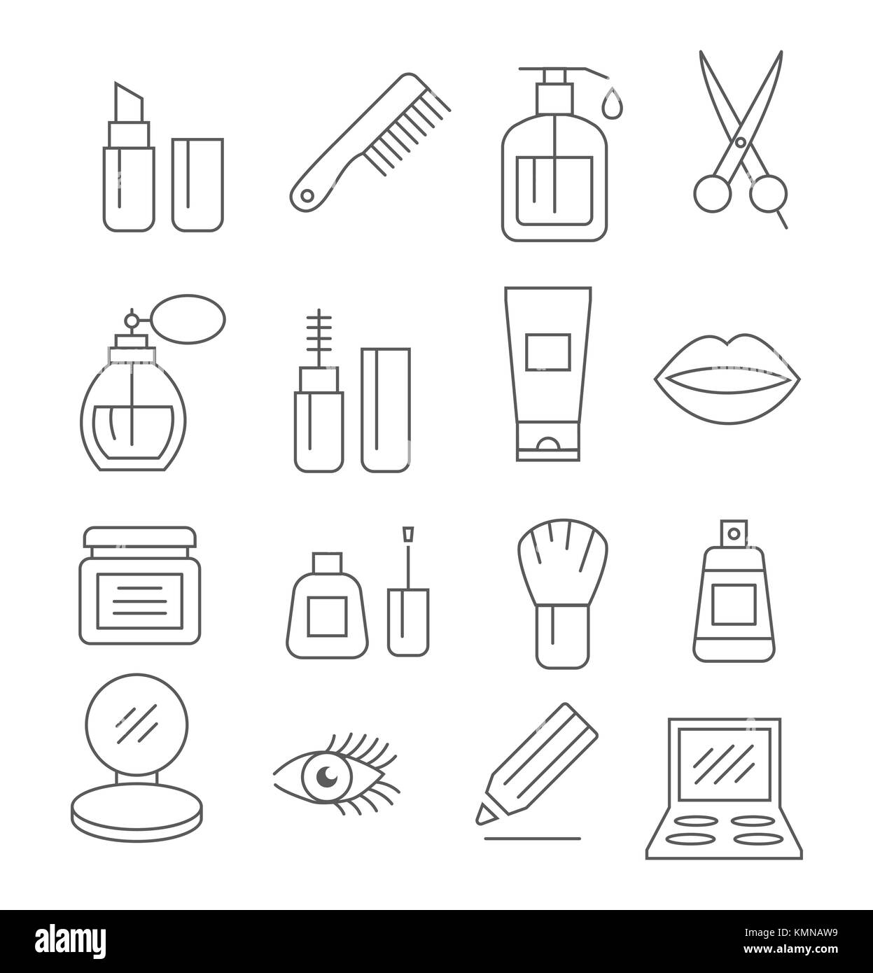 Kosmetik-Linie-Icons Stock Vektor