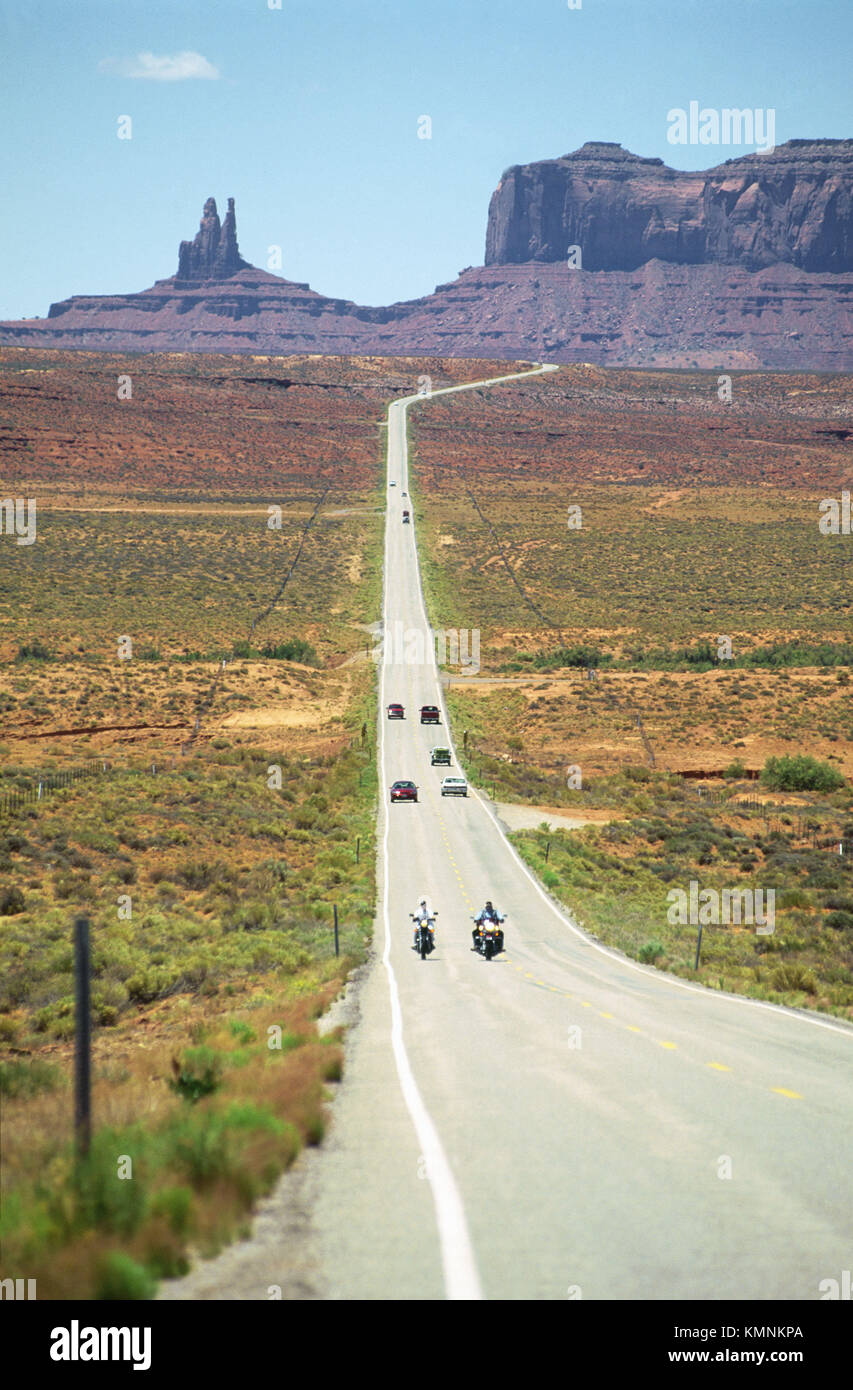 Highway 163 zum Monument Valley. Nevada, USA Stockfoto