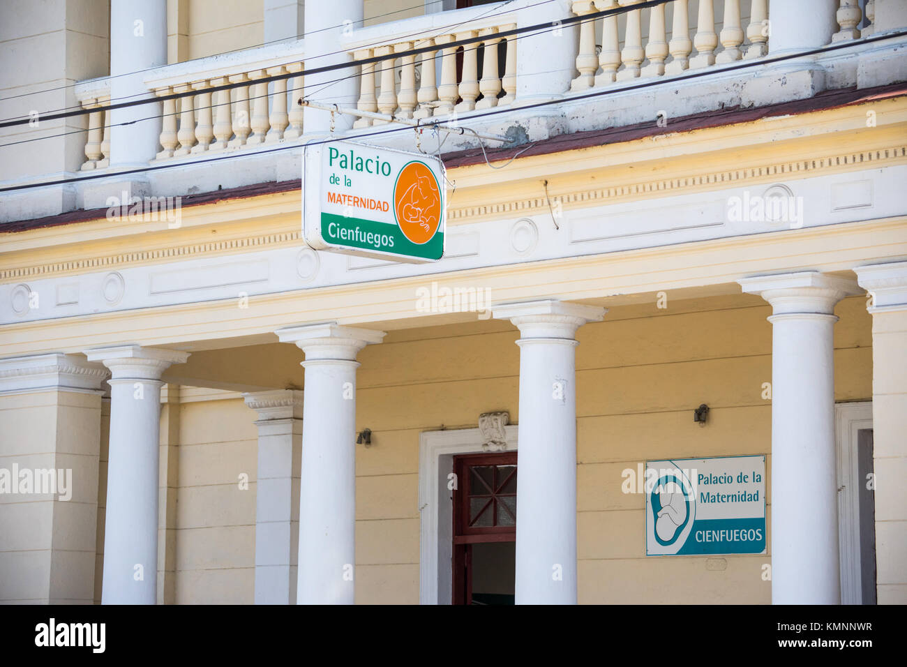 Geburtsklinik oder Palacio de la Entbindungsklinik, Cienfuegos, Kuba Stockfoto