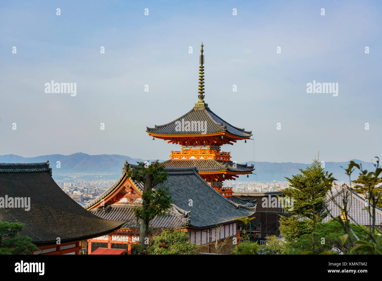 Die schöne Pagode der Otowa-san Kiyomizu-dera in Kyoto, Japan Stockfoto