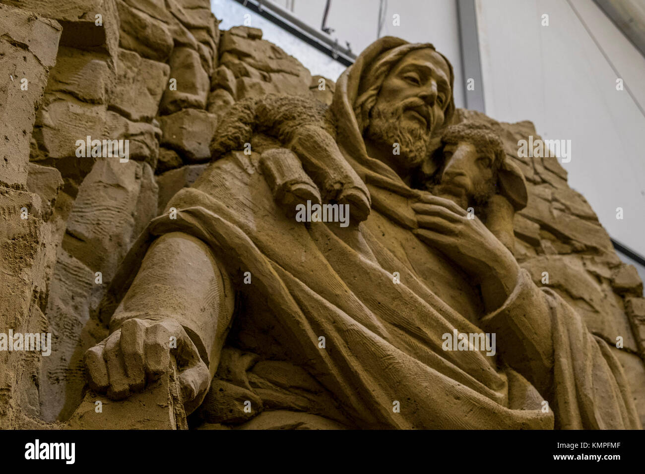 Jesolo, Italien. 8. Dezember, 2017. Heute Einweihung der sand Krippe in Jesolo am 8. Dezember 2017, in Jesolo, Italien. Credit: Alessandro Mazzola/Erwachen/alamy Leben Nachrichten Stockfoto