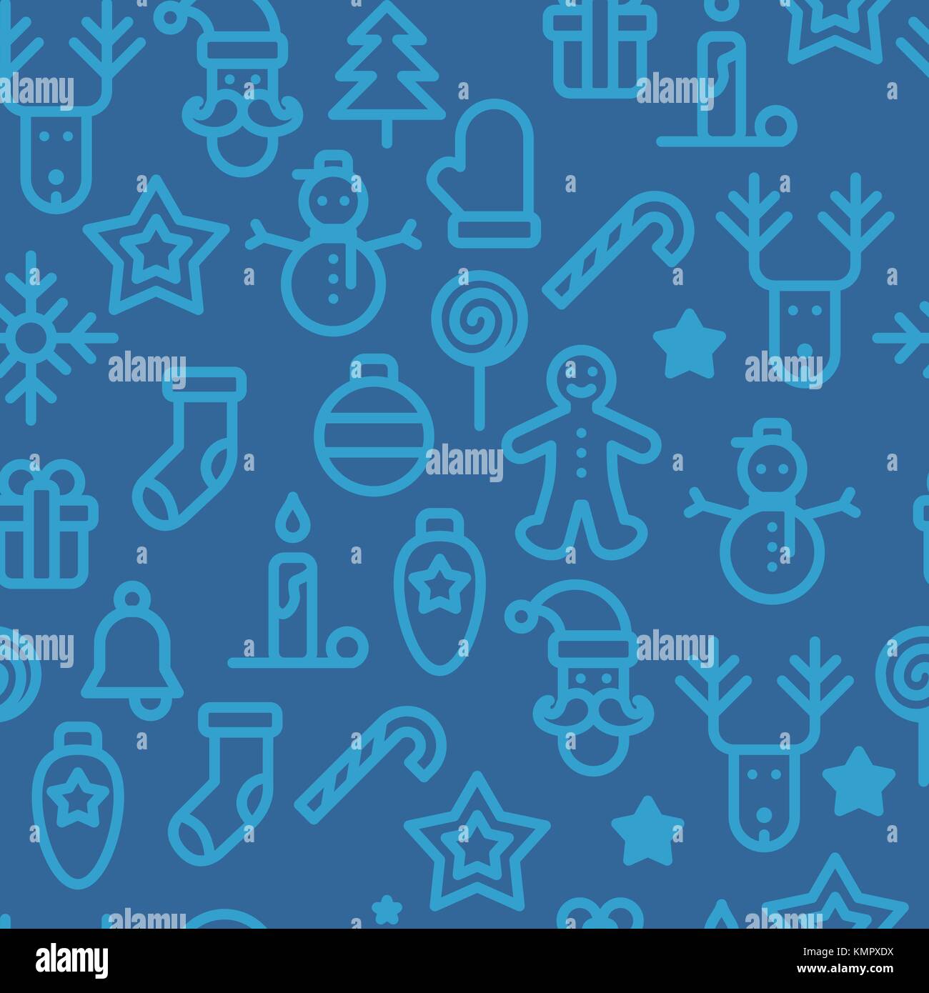 Weihnachten Symbole nahtlose Muster einfachen Vektor Illustration. Stock Vektor
