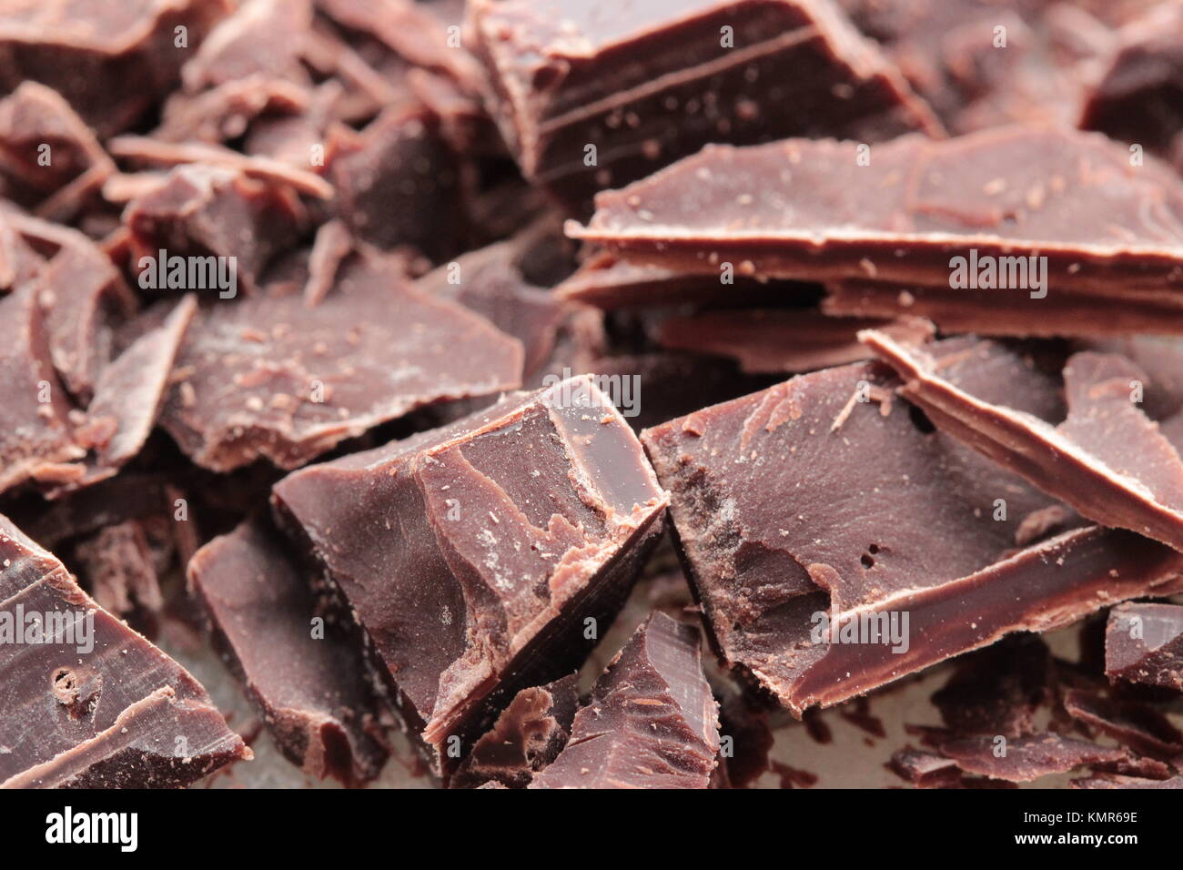 Detail der dunklen Schokolade Flocken Stockfoto