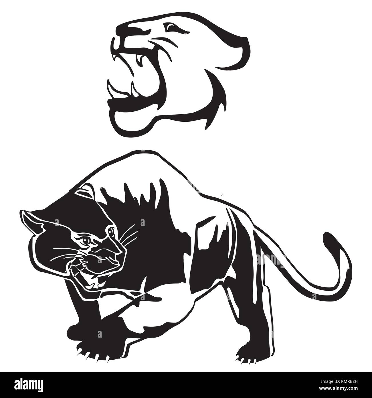Leopard, Panther Grafik, Illustration Stock Vektor