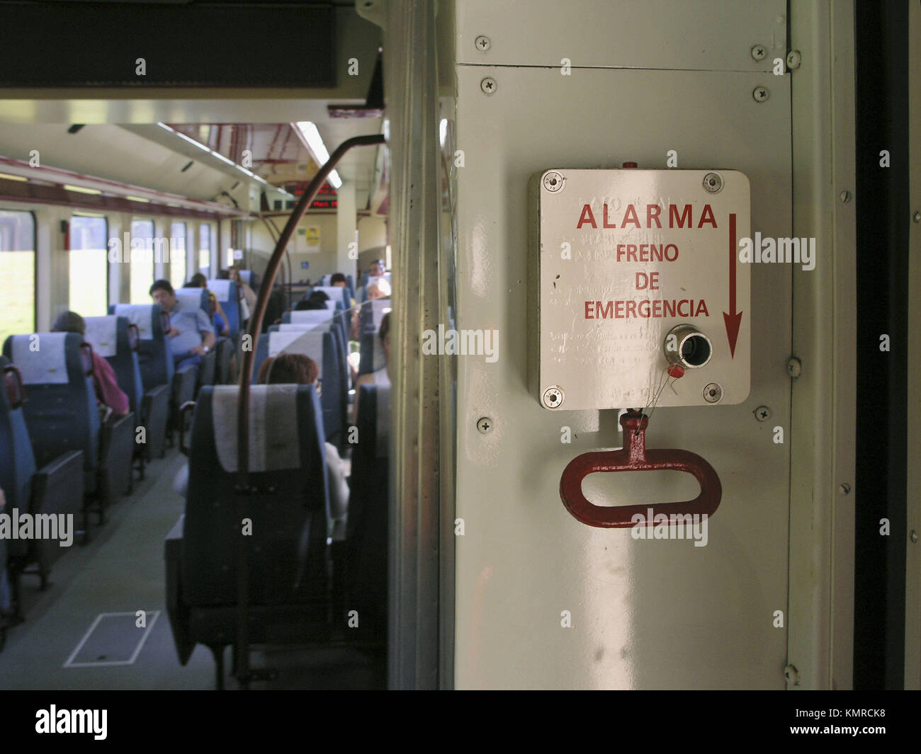 Notbremse In Einem Feve Zug Auto Spanien Stockfotografie Alamy