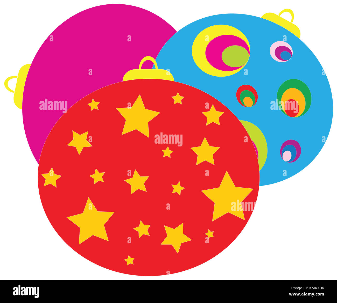 Colorful blue christmas baubles balls Fotos und Bildmaterial in hoher