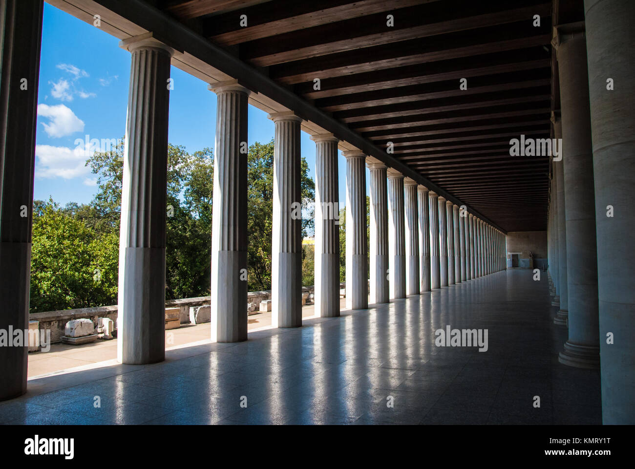 Stoa des Attalos in der Agora von Athen Griechenland Stockfoto