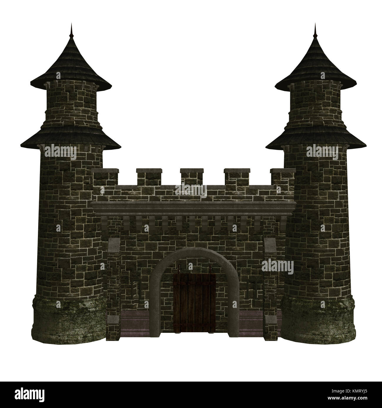 Märchenhafte Geschichte Burg auf einem weißen Hintergrund Stockfoto