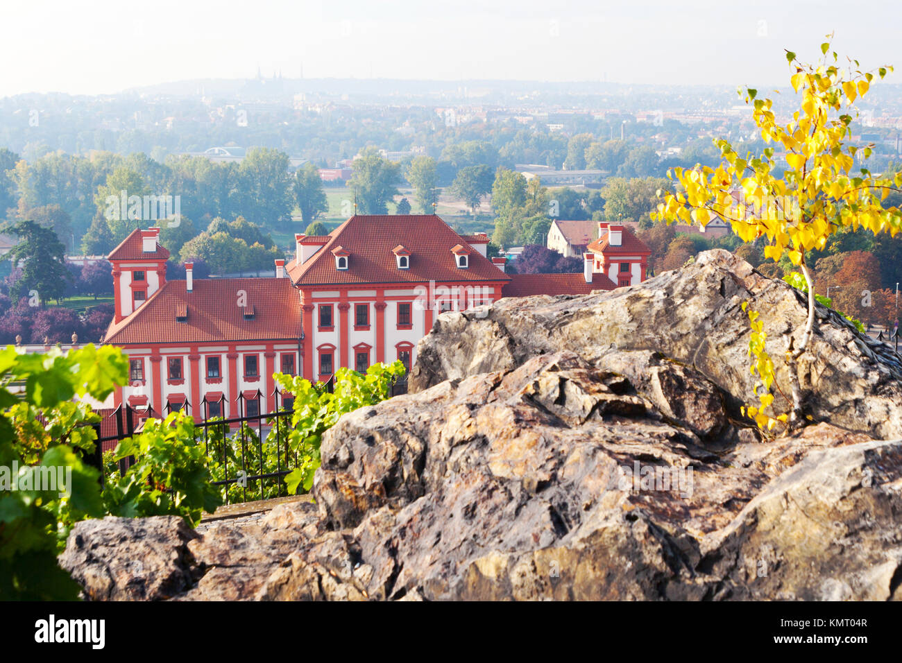 Das Schloss Troja, historischen St. Claire Weinberge, Troja, Botanischer Garten, Prag, Tschechische Republik Stockfoto