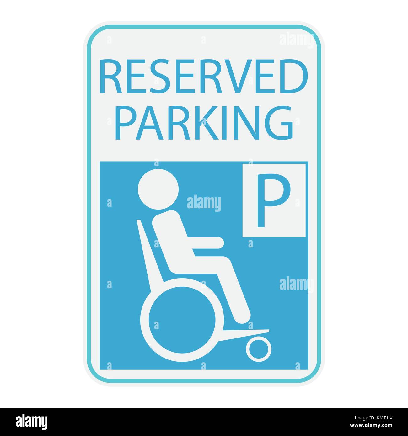 Handicap oder Rollstuhl person Symbol, Zeichen reservierte Parkplätze. Stock Vektor