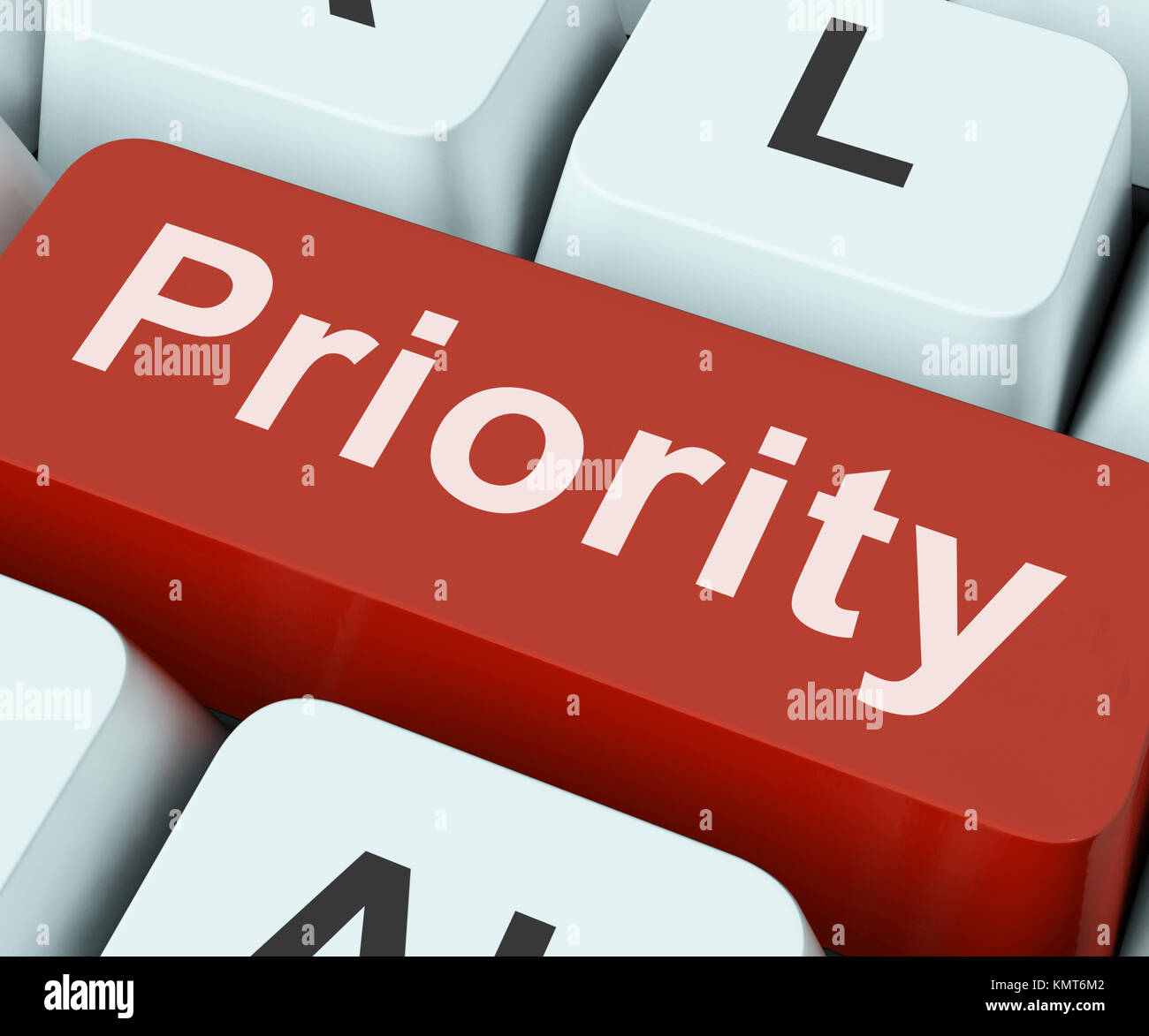 Priorität-Taste auf der Tastatur Bedeutung bevorzugt größere Bedeutung oder Primat Stockfoto