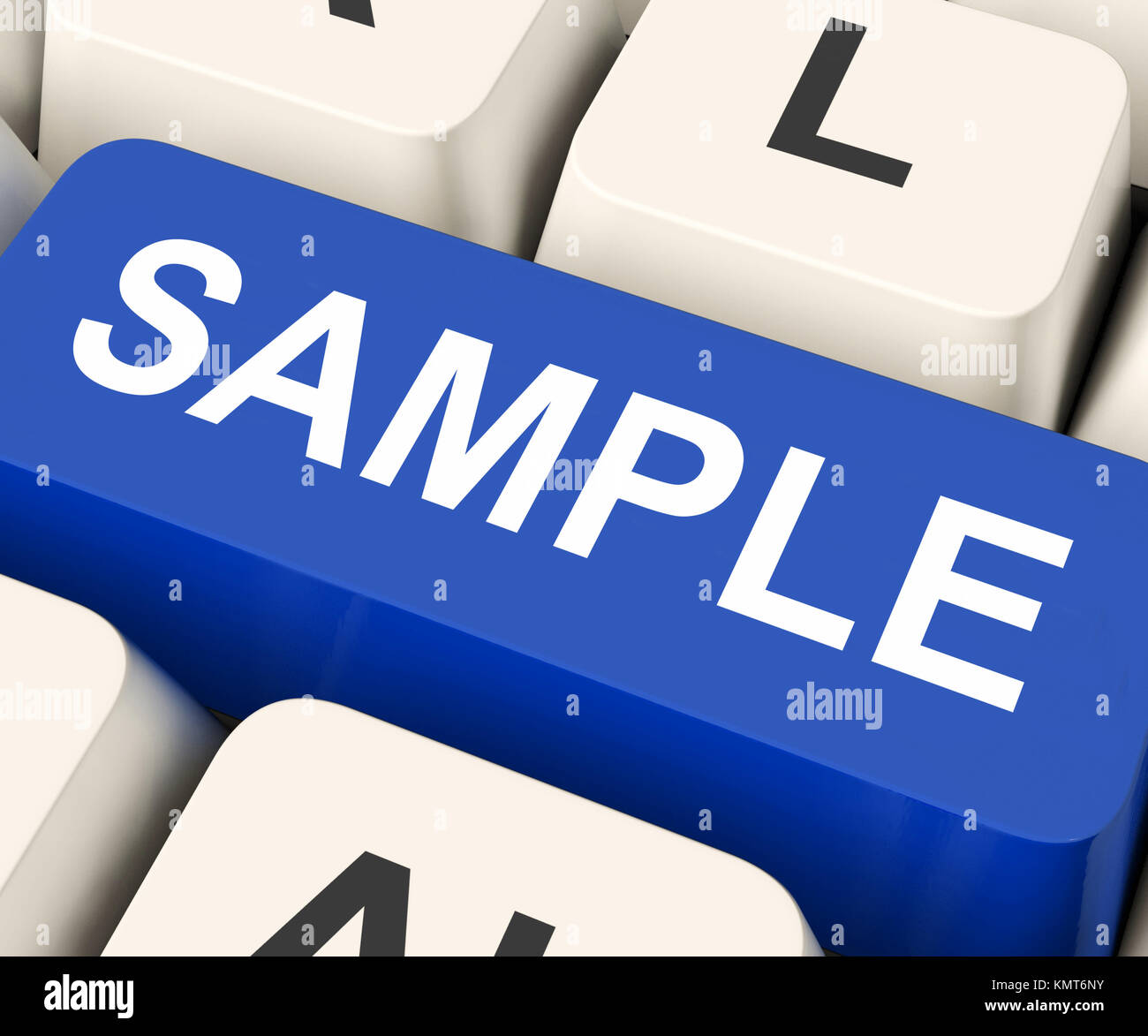 Probe-Taste auf der Tastatur Bedeutung Probe- oder Sampling Stockfoto