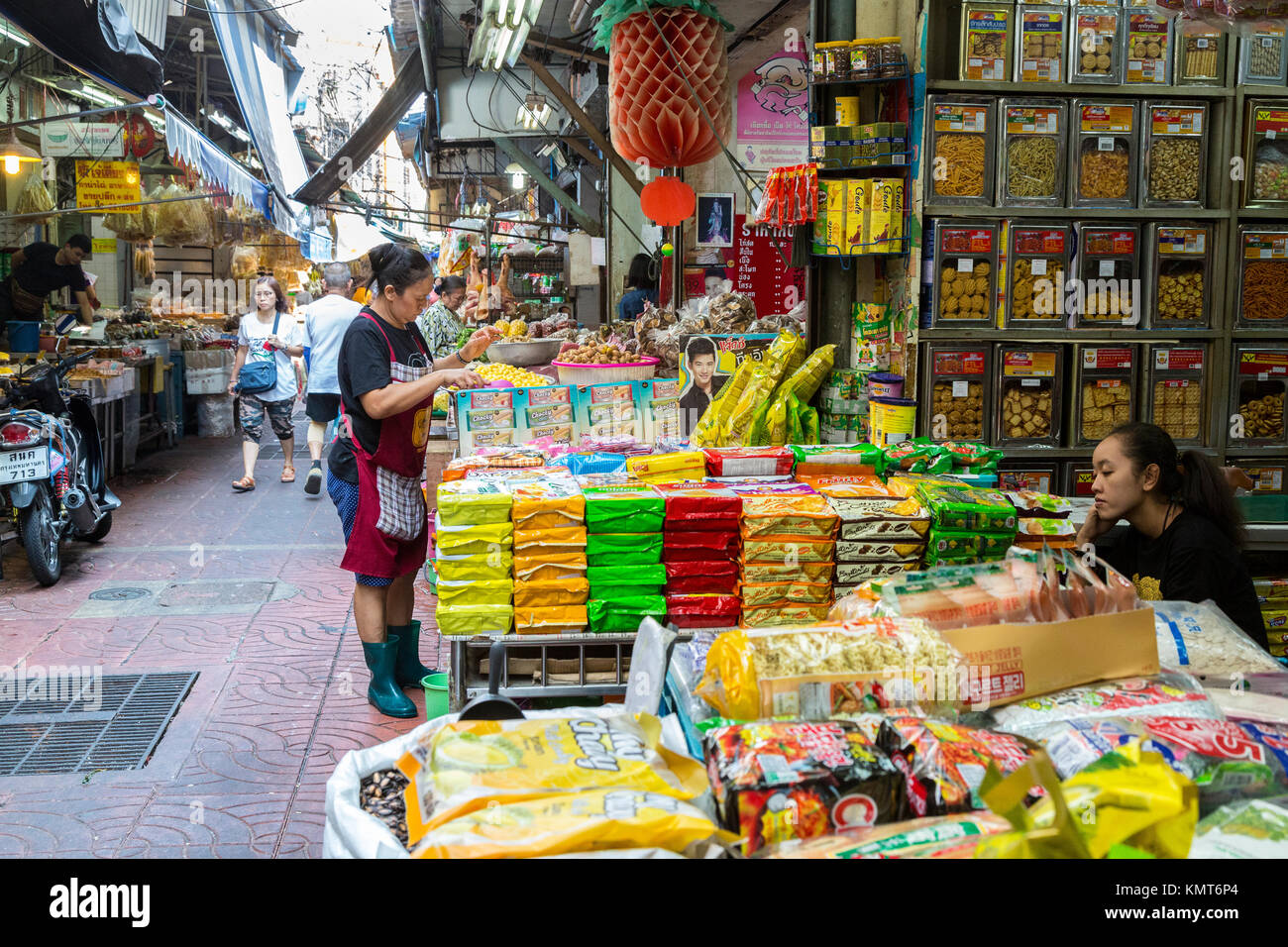 Bangkok, Thailand. Street Scene, Chinesisch Food Market, Chinatown. Stockfoto
