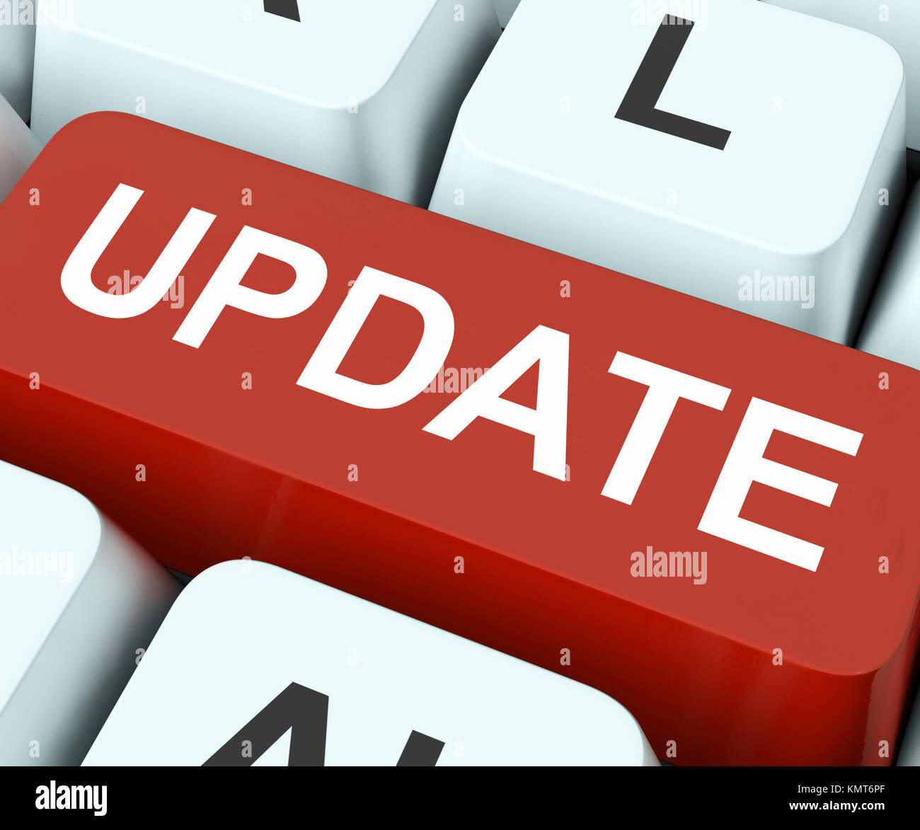 Update-Taste auf der Tastatur Bedeutung überarbeiten erneuern oder aktualisieren Stockfoto